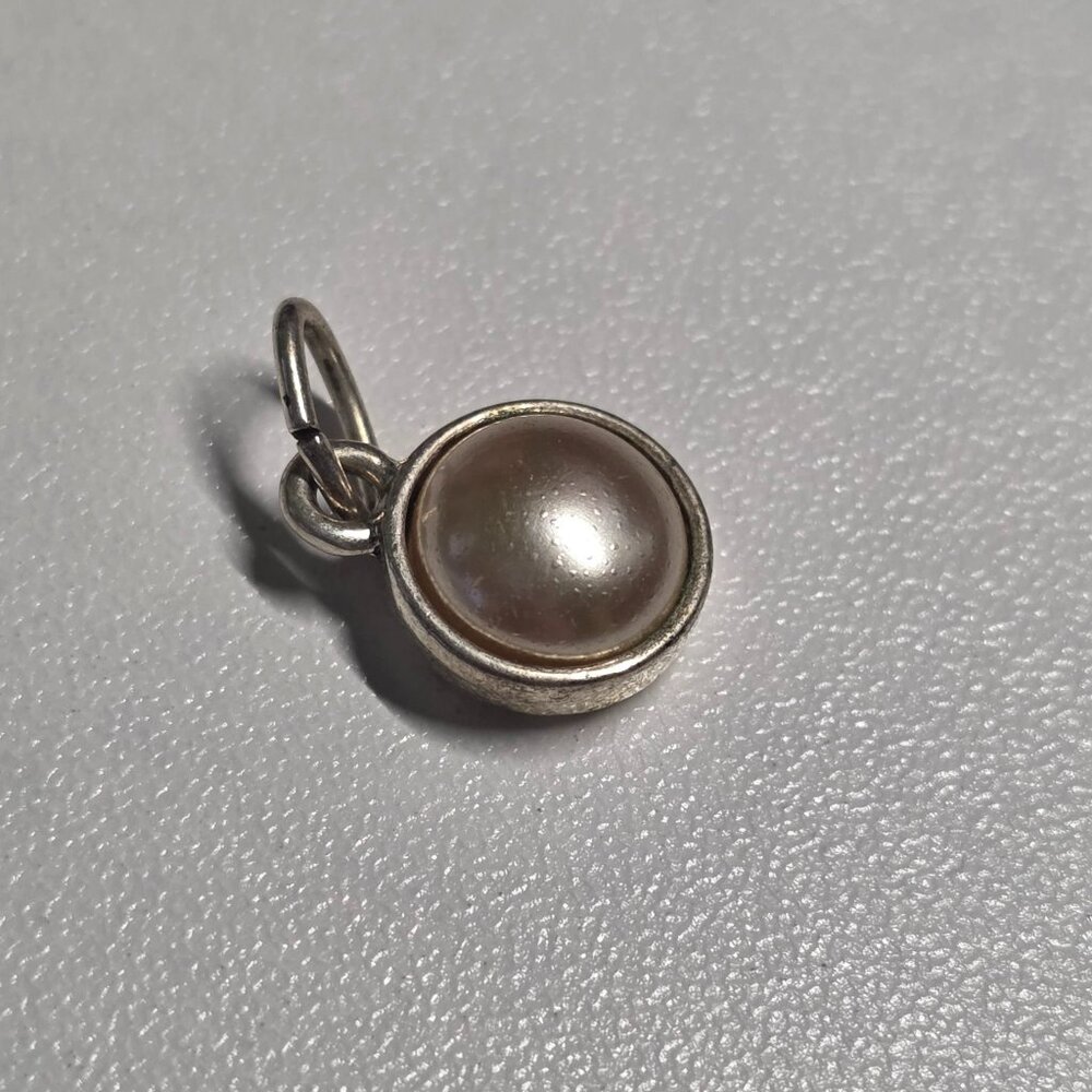 Pearl Swarovski Stainless Steel Charm